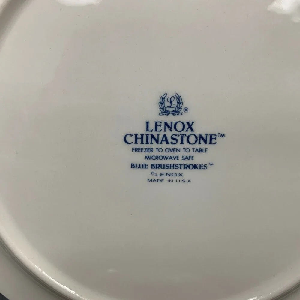 Lenox Chinastone Brushstrokes For the Blue Patterns Salad Saucer Plates Lot of 2